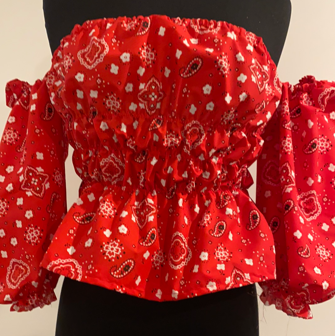 Cowboy’s Sweetheart Blouse - Red, Navy, or Pink