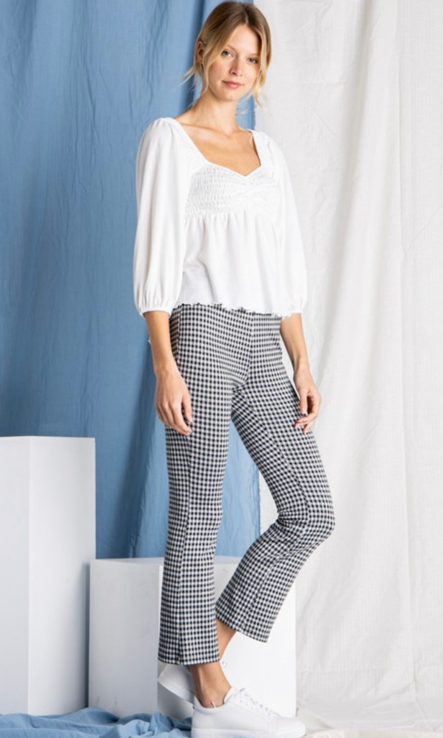 High Waisted Gingham Pant