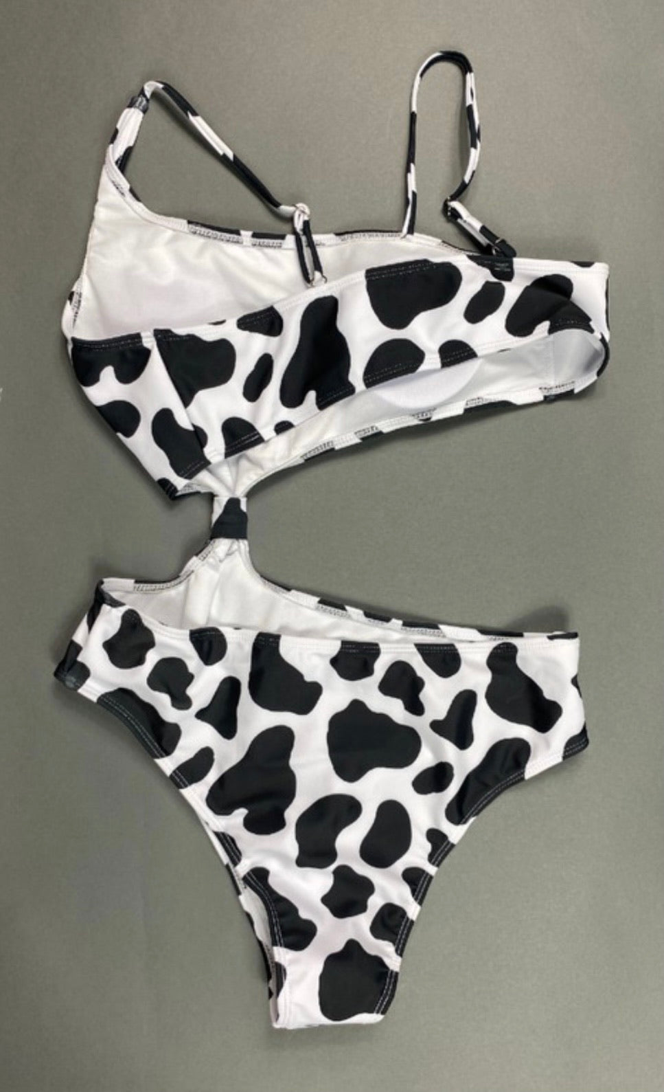 'Howdy Cow' Cutout One Piece Swimsuit