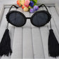 Black Oversized Tassel Sunglasses