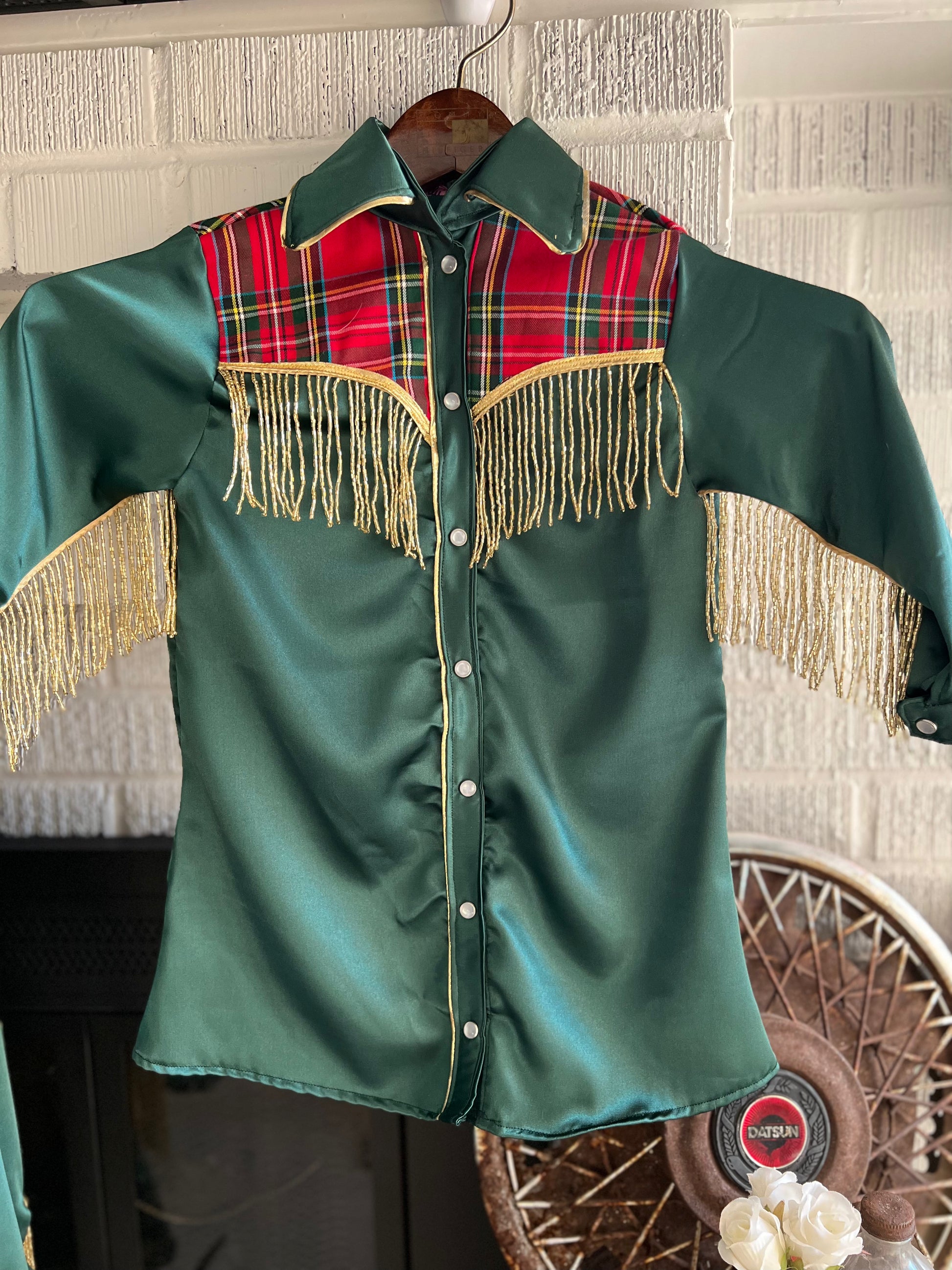 Christmas pearl snap shirt Clearance