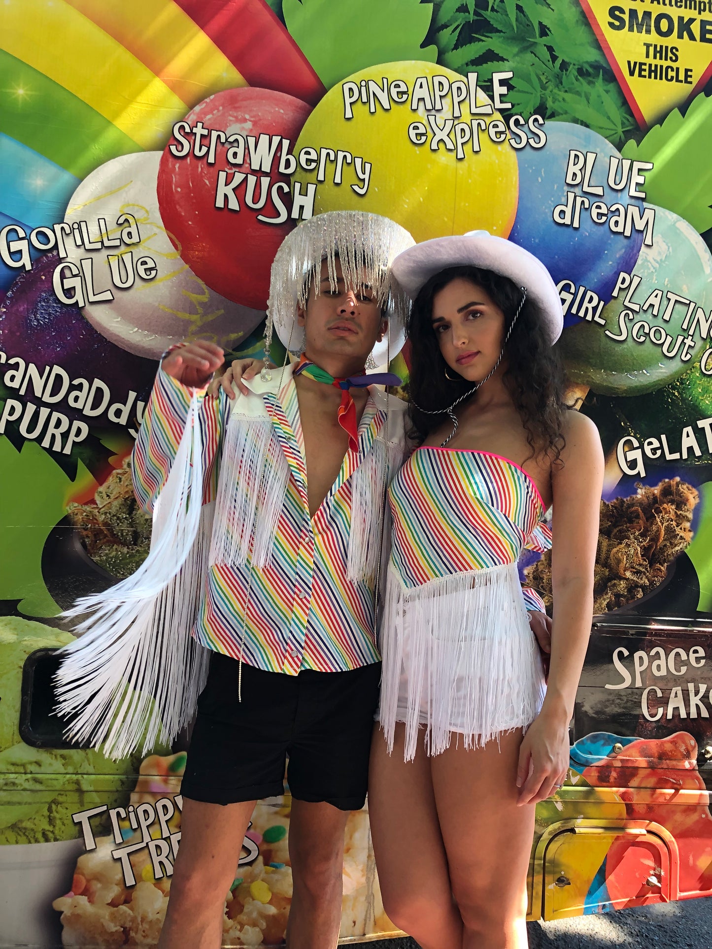 'Pride' Rainbow Crop Bandana Top