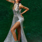 'Disco' Silver Sequin Long Gown