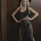 Belted Leather Fringe Skirt