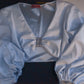 Priscilla White Bell Sleeve Crop Top