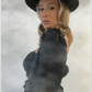 'Patsy' Puff Sleeve Black Blouse