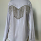 Rhinestone Fringe Pearl Snap Western Shirt