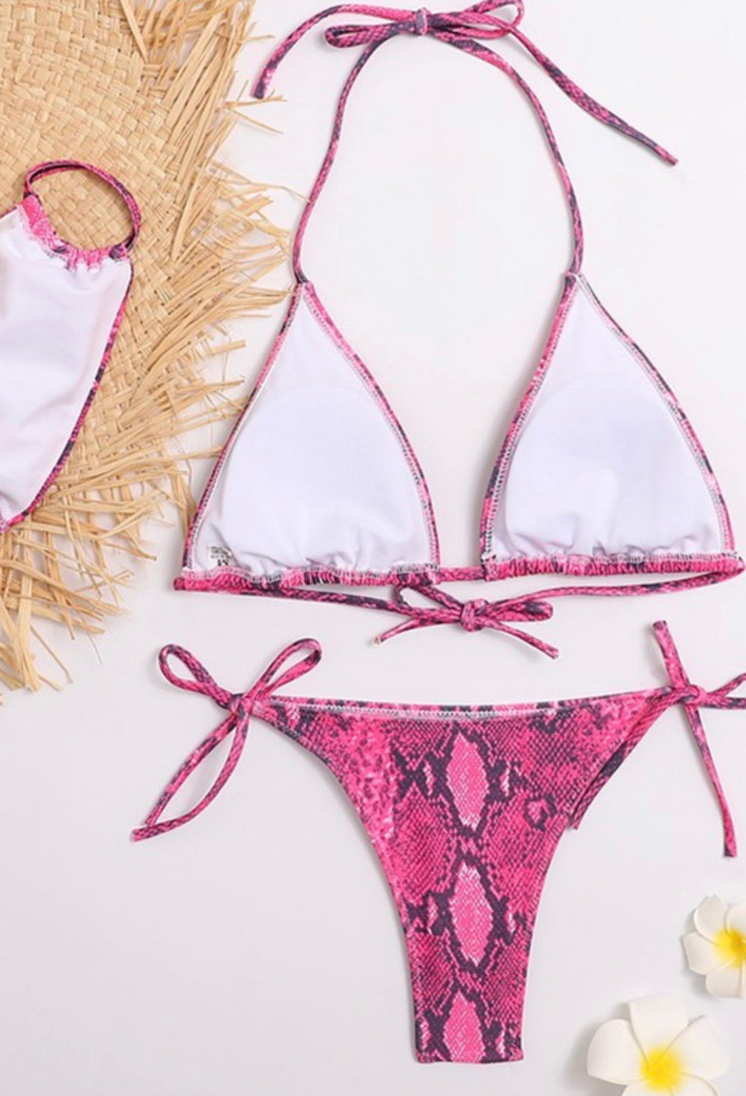 Pink snakeskin best sale bikini