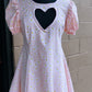 Sweetheart Heart Cutout Pink Daisy Sun Dress