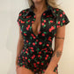 'Cherry Bomb' Spandex Short Romper Playsuit