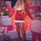 'Santa Baby' Red Velour Mini Dress