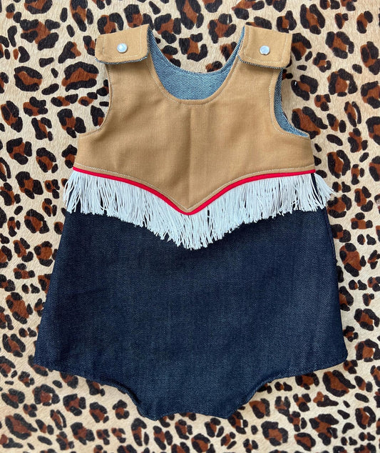 Little Darlin’ Baby to Toddler Western Pearl Snap Romper