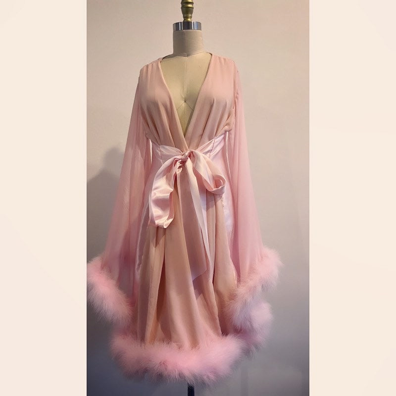 Maternity Marabou Gown
