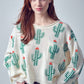 Distressed Cactus Sweater