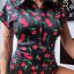 'Cherry Bomb' Spandex Short Romper Playsuit