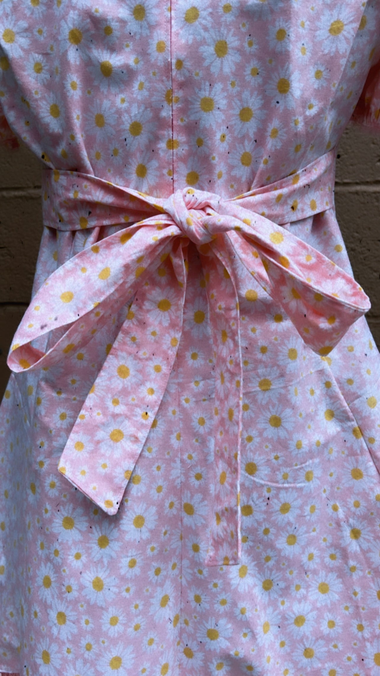 Sweetheart Heart Cutout Pink Daisy Sun Dress